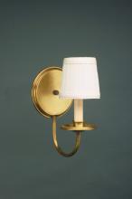  141-DB-LT1-SHD - Wall Sconce Dark Brass 1 Candelabra Socket Eggshell Shade