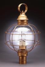  2853-DAB-MED-OPT - Caged Round Post Dark Antique Brass Medium Base Socket Optic Glass