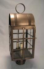 Northeast Lantern 6143-DB-LT3-CLR - Culvert Top H-Bars Post Dark Brass 3 Candelabra Sockets Clear Glass