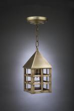 Northeast Lantern 7112-VG-MED-CLR - Pyramid Top H-Bars Hanging Verdi Gris Medium Base Socket Clear Glass