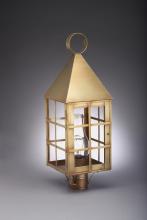 Northeast Lantern 7153-DB-LT3-CLR - Pyramid Top H-Bars Post Dark Brass 3 Candelabra Sockets Clear Glass