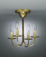 Northeast Lantern 904F-AB-LT4 - Hanging J-Arms Antique Brass 4 Candelabra Sockets