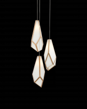  9000-1034 - Glace White 3-Light Round Multi-Drop Pendant