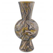  1200-0732 - Brown Marbleized Round Vase