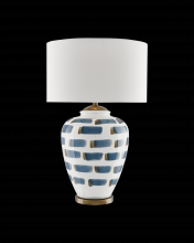  6000-0019 - Brushstroke Blue & White Table Lamp