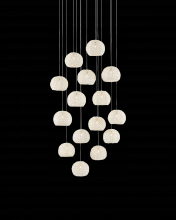  9000-0912 - Piero White 15-Light Round Multi-Drop Pendant